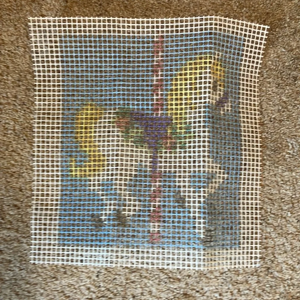 Caron Latch Hook Kit Natura Craft Carousel Horse P462 Pillow Top Wall Art 12x12”